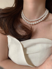 Luxury Pearl Necklace | Unique Design Collarbone Chain for Women