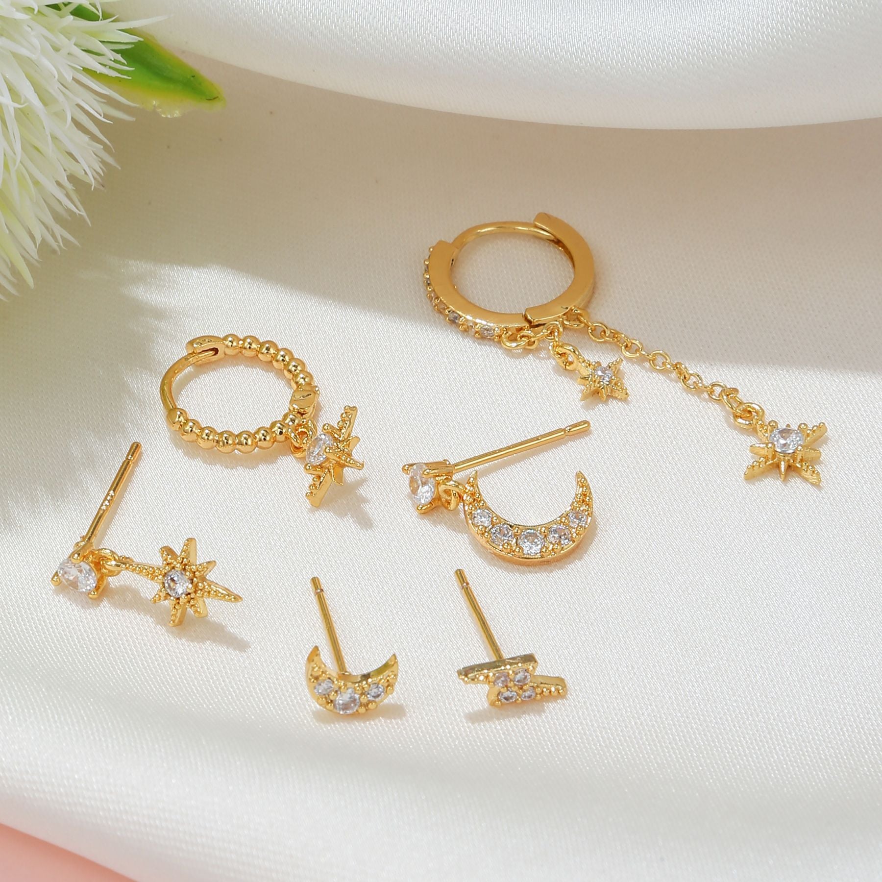 Six-piece Star Moon Earrings